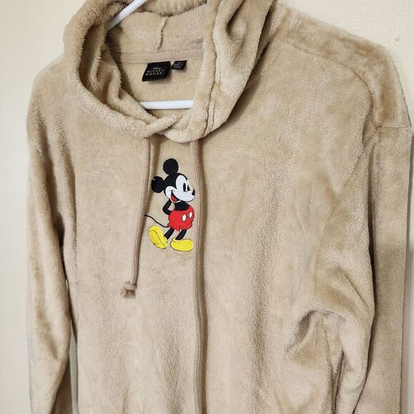 Mickey Mouse Sweater Size Small/Medium Natural Color Hooded Super Soft - Picture 2 of 14